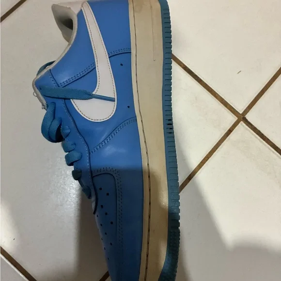 Nike Air Force 1 Blue and White Sneakers - Picture 9 of 10